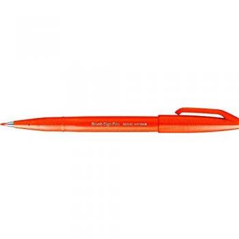 Pentel Brushpen Sign Pen Brush SES15 mit flexibler Pinselspitze, fein schreibend, Orange