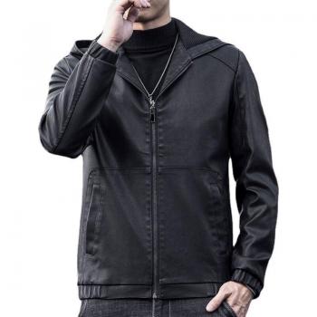Veste à capuche en cuir pour jeunes