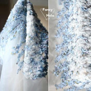 3D Stereo Flower Organza Wedding Background Cloth CG013