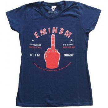 Eminem Ladies Detroit Finger T-Shirt XL navy blue