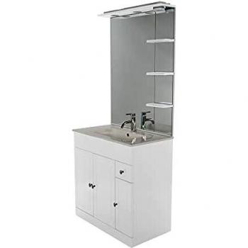 Mobilière Ondée 80 cm – Porte + Tiroir + Étagères Latérales