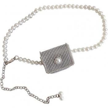 Riñonera Chic con Diamantes Imitación Nueva Perla