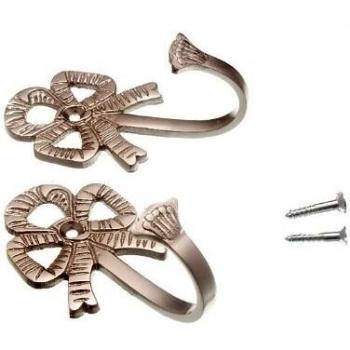 Curtain Tie Back Hooks Bow 80mm Matt Chrome