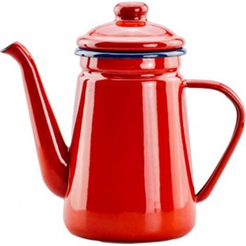 1.1L Red Enamel Coffee Kettle for Induction Cooker and Gas Stove