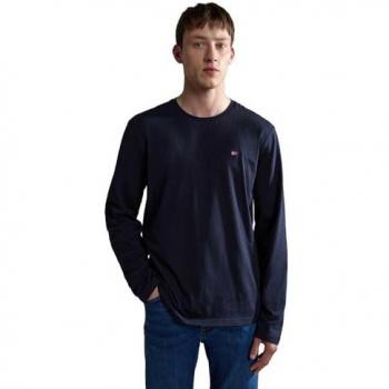 T-shirt Masculina Napapijri SALIS LS Azul Marinho NP0A4HN7-1761