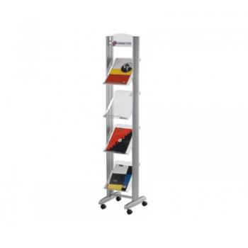 Expositor Din A4 FastPaperFlow con Soporte de Suelo y Estantes 1678x385x330