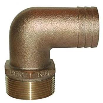 Pipe‑to‑Hose 90° Elbow, Bronze, 25 mm × 25 mm Unisex – Groco