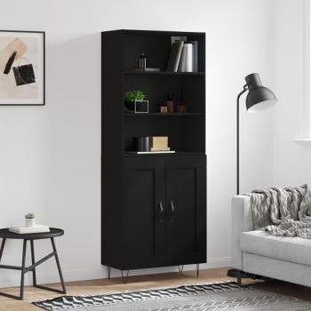 VidaXL highboard černý 69,5 x 34 x 180 cm – kompozitní dřevo