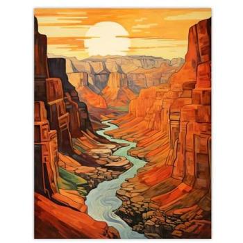 Grand Canyon Twilight Landscape – 24x32 Oil Poster