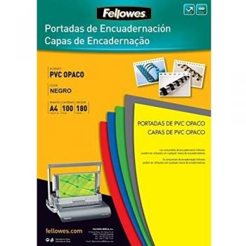 Fellowes Cover A4 210×297 mm – PVC opaque 180 µm noir, 100 exemplaires