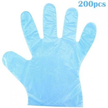 Gants plastiques bleus transparents, 100 unités – Application alimentaire TE889