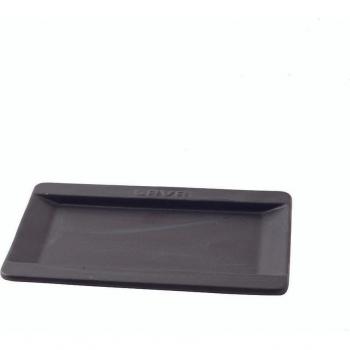 Vassoio rettangolare in rame fuso con base in legno, 18x25 cm