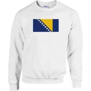 White PixelForma Sweatshirt mit Bosnien & Herzegowina Banner – Langarm