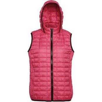 Red Honeycomb Hooded Bodywarmer for Women