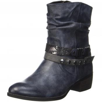 Marco Tozzi 25306, Botas de Cuero para Mujer, Azul (Navy Antic Com)