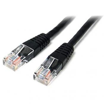 StarTech.com 15m Black Cat5e UTP Patch Cord with Molded RJ45 Ends
