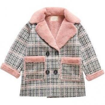 Girls Turn-Down Collar Winter Coat