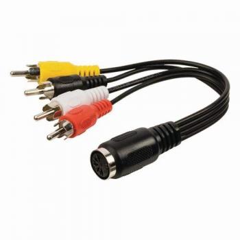 Adaptateur câble KOMELEC 5 broches DIN à RCA 4 broches, 20 cm