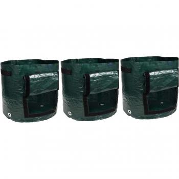 7 Gallon Potato Bags, 3-Pack with Access Flap and Handles for Tomato and Carrot Gardening