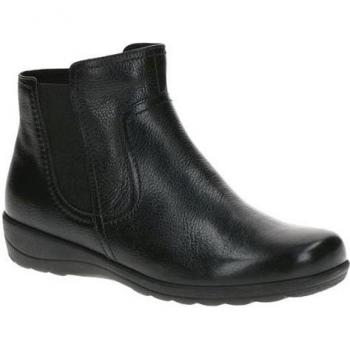 Bottine en cuir noir avec plateau CAPRICE, taille 39