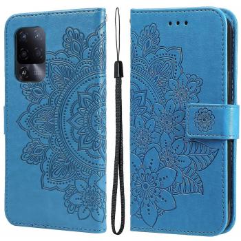 Estuche con cordón y diseño de flores para Oppo A94 5G