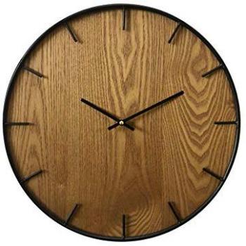 Orologio da parete in MDF marrone e nero, dimensioni 40x40x4,5 cm