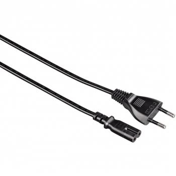 Hama Euro-Netzkabel 2-polig 1,5m, gerade (schwarz)