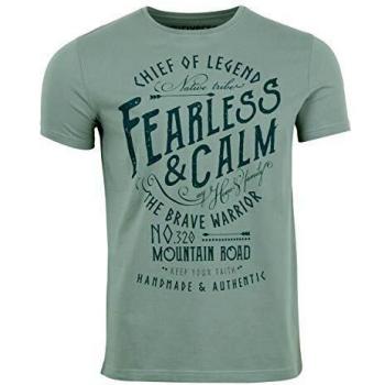 Riverso Herren T-Shirt RIVLeon Rundhals O-Neck Kurzarm Tee Shirt Print Regular Fit 100% Baumwolle Farbe Hellgrün Größe XXL