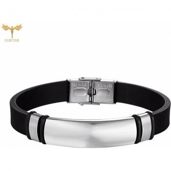 Bracelet à Boucle en Acier Inoxydable et Silicone pour Tous