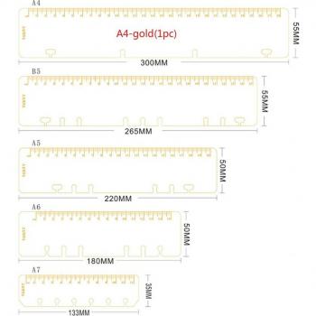 Bronzing Lesezeichen Lineal A5/A6/A7/B5/A4 Gerade 2-Farben Skala