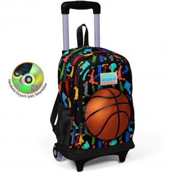 Coral High Kids Zwarte Basketbal Trekzak met Drie Compartimenten 23377