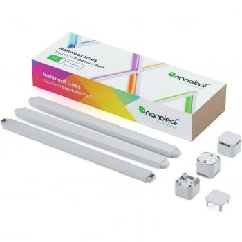 NANOLEAF Lines 90 Degrees Expansion Pack, 3 Barre led Aggiuntivi rgbw Smart Modulari – Applique da Parete Interno Modulari, Luci Led 16M Colori WiFi