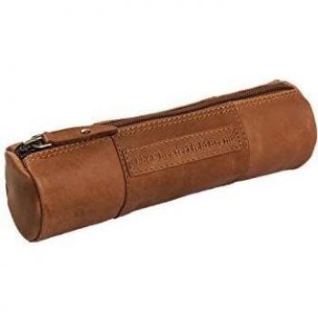 Trousse à stylos en cuir cognac Chesterfield
