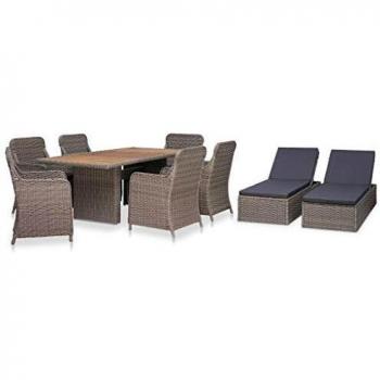 Garten-Lounge-Set Polyrattan VidaXL