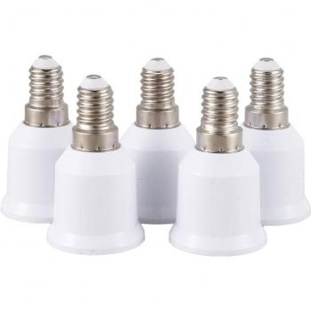 5 Stück E14 E27 Lampenbasis Adapter, Weiß