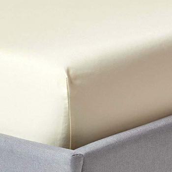 Cream Egyptian Cotton Deep Fitted Sheet 1000 Thread Count, Single Luxury Bed Sheet