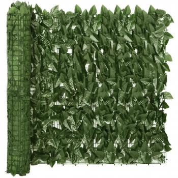 VidaXL Toldo para balcón con hojas verde oscuro 400x75 cm