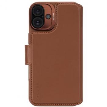 Étui Déroulant iPhone 16 Folio MagSafe avec Cartouches – Design Terre de Sienne, Cuir Naturel
