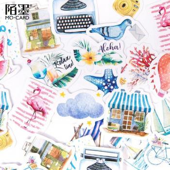 46 pcs Beach Vacation Decorative Stickers for DIY