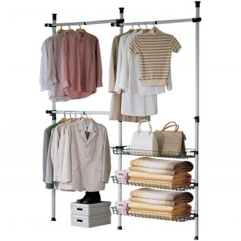 Expandable Clothes Rack with Shelves