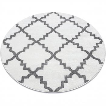 RUGSX Cream and Grey Round Carpet