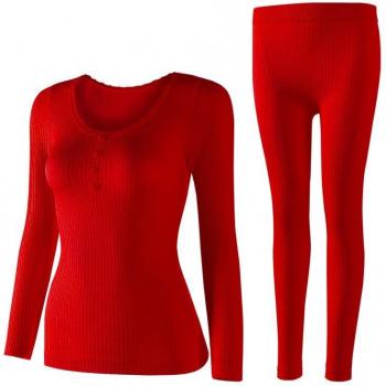 Effen Kleurige Thermische Nachtkleding voor Dames