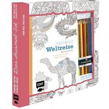 Kreativ-Set Farbe rein, Stress raus: Inspiration Weltreise