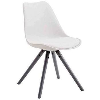 Toulouse Classic Similpelle: Sedia con Gambe Rotonde, Bianco-Argento