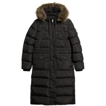 Abrigo de Mujer Superdry Everest Largo en Negro