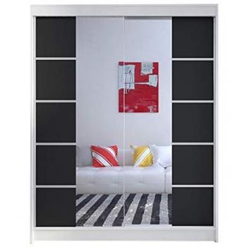 Closico 146 – Armadio con porte scorrevoli, colore bianco/nero