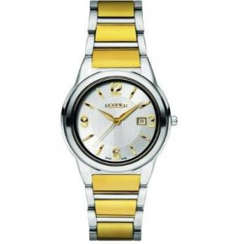 Roamer Swiss Luxe Women's Quartz Watch – Silver Analogue Display & Gold Steel Bracelet