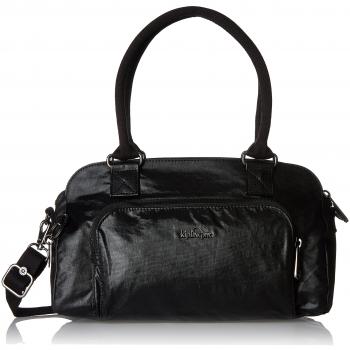 Kipling Damen Bag Alecto Baguette – Dunkelschwarz (Lacquer Night) – 31,5 x 19,5 x 16 cm