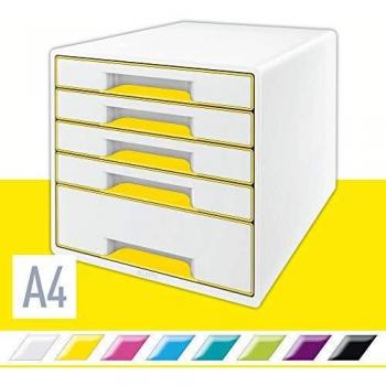 Leitz WOW CUBE Drawer Cabinet, 5 drawers 1 big and 4 small. A4 Maxi
