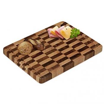 Tabla de Cortar, Acacia Maciza, 40x30cm, Protege Cuchillos, Marrón